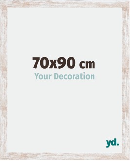 Fotolijst 70x90 cm - White Wash - MDF - Catania