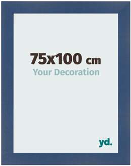 Fotolijst 75x100 cm - Donkerblauw Geveegd - MDF - Pisa
