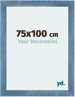 Fotolijst 75x100 cm - Helder Blauw Geveegd - MDF - Mura