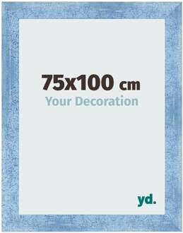 Fotolijst 75x100 cm - Helder Blauw Geveegd - MDF - Pisa