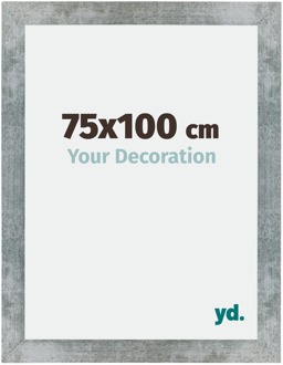 Fotolijst 75x100 cm - IJzer Geveegd - MDF - Mura