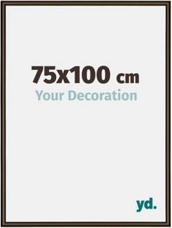 Fotolijst 75x100 cm - Walnoot Structuur - Aluminium - New York