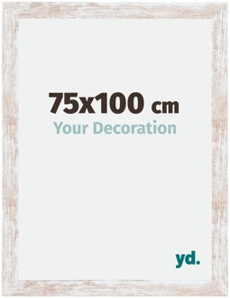 Fotolijst 75x100 cm - White Wash - MDF - Catania