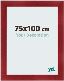 Fotolijst 75x100 cm - Wijnrood Geveegd - MDF - Pisa