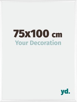 Fotolijst 75x100 cm - Wit Hoogglans - Aluminium - Kent