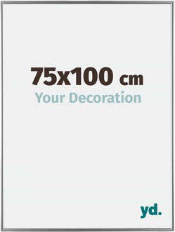 Fotolijst 75x100 cm - Zilver Hoogglans - Kunststof - Evry