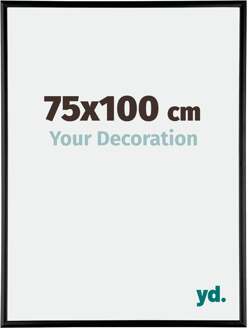 Fotolijst 75x100 cm - Zwart Hoogglans - Aluminium - Austin