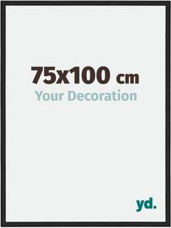 Fotolijst 75x100 cm - Zwart Hoogglans - Aluminium - Miami