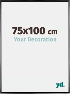 Fotolijst 75x100 cm - Zwart Hoogglans - Kunststof - Evry