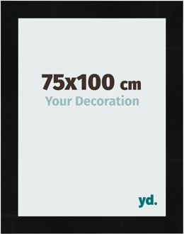 Fotolijst 75x100 cm - Zwart Hoogglans - MDF - Pisa