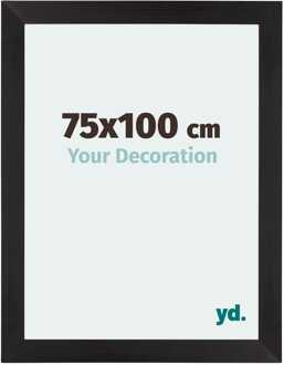 Fotolijst 75x100 cm - Zwart Houtnerf - MDF - Mura