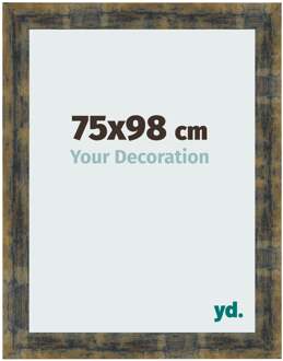 Fotolijst 75x98 cm - Blauw Goud Gemeleerd - MDF - Pisa