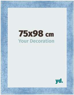 Fotolijst 75x98 cm - Helder Blauw Geveegd - MDF - Pisa