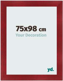 Fotolijst 75x98 cm - Wijnrood Geveegd - MDF - Pisa