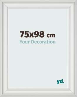 Fotolijst 75x98 cm - Wit Geveegd - MDF - Lazio