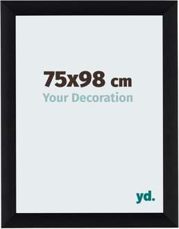 Fotolijst 75x98 cm - Zwart Geborsteld - Aluminium - Tucson