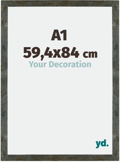 Fotolijst A1 - 59,4x84 cm - Blauw Goud Gemeleerd - MDF - Mura - 59.4x84 cm