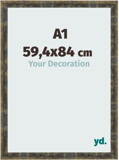 Fotolijst A1 - 59,4x84 cm - Blauw Goud Gemeleerd - MDF - Pisa - 59.4x84 cm