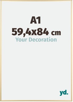 Fotolijst A1 - 59,4x84 cm - Goud - Aluminium - Kent - 59.4x84 cm