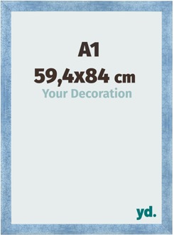 Fotolijst A1 - 59,4x84 cm - Helder Blauw Geveegd - MDF - Pisa - 59.4x84 cm