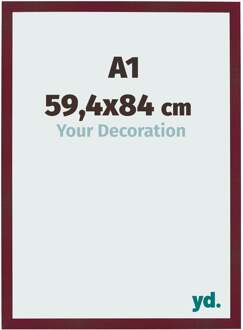 Fotolijst A1 - 59,4x84 cm - Wijnrood Geveegd - MDF - Bologna - 59.4x84 cm