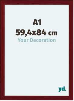Fotolijst A1 - 59,4x84 cm - Wijnrood Geveegd - MDF - Como - 59.4x84 cm
