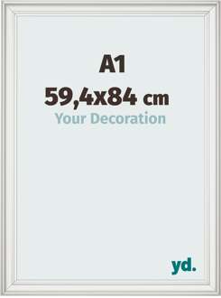 Fotolijst A1 - 59,4x84 cm - Wit Geveegd - MDF - Lazio - 59.4x84 cm