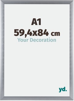 Fotolijst A1 - 59,4x84 cm - Zilver Geborsteld - Aluminium - Tucson - 59.4x84 cm