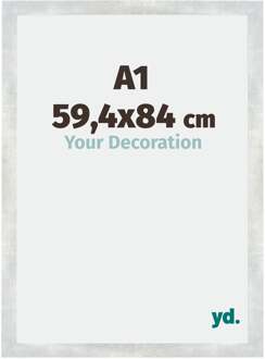 Fotolijst A1 - 59,4x84 cm - Zilver Glanzend Vintage - MDF - Mura - 59.4x84 cm