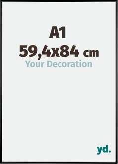 Fotolijst A1 - 59,4x84 cm - Zwart Hoogglans - Aluminium - Austin - 59.4x84 cm