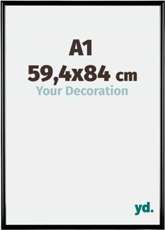 Fotolijst A1 - 59,4x84 cm - Zwart Hoogglans - Kunststof - Bordeaux - 59.4x84 cm