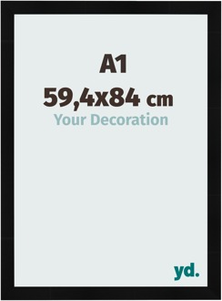 Fotolijst A1 - 59,4x84 cm - Zwart Hoogglans - MDF - Pisa - 59.4x84 cm