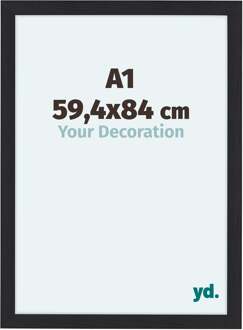 Fotolijst A1 - 59,4x84 cm - Zwart - Houtnerf - MDF - Como Zwart Houtnerf - 59.4x84 cm