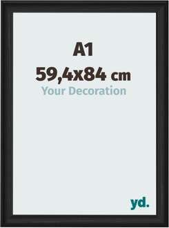 Fotolijst A1 - 59,4x84 cm - Zwart Houtnerf - MDF - Lazio - 59.4x84 cm