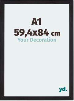 Fotolijst A1 - 59,4x84 cm - Zwart Houtnerf - MDF - Mura - 59.4x84 cm