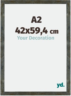 Fotolijst A2 - 42x59,4 cm - Blauw Goud Gemeleerd - MDF - Mura - 42x59.4 cm