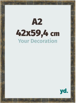 Fotolijst A2 - 42x59,4 cm - Blauw Goud Gemeleerd - MDF - Pisa - 42x59.4 cm