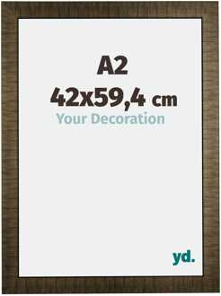 Fotolijst A2 - 42x59,4 cm - Champagne Geborsteld - Hout - Leeds - 42x59.4 cm