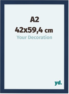 Fotolijst A2 - 42x59,4 cm - Donkerblauw Geveegd - MDF - Como - 42x59.4 cm