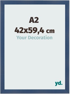 Fotolijst A2 - 42x59,4 cm - Donkerblauw Geveegd - MDF - Pisa - 42x59.4 cm