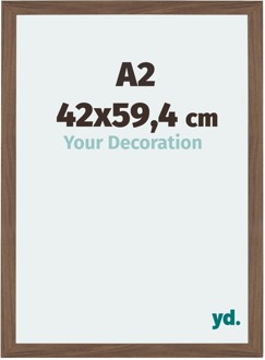 Fotolijst A2 - 42x59,4 cm - Walnoot Donker - MDF - Mura - 42x59.4 cm
