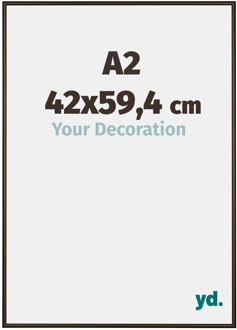 Fotolijst A2 - 42x59,4 cm - Walnoot Structuur - Aluminium - New York - 42x59.4 cm