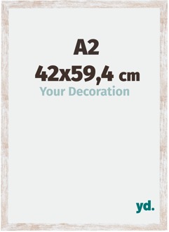Fotolijst A2 - 42x59,4 cm - White Wash - MDF - Catania - 42x59.4 cm
