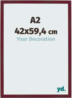Fotolijst A2 - 42x59,4 cm - Wijnrood Geveegd - MDF - Bologna - 42x59.4 cm