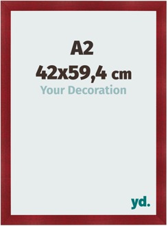 Fotolijst A2 - 42x59,4 cm - Wijnrood Geveegd - MDF - Pisa - 42x59.4 cm