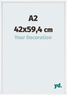 Fotolijst A2 - 42x59,4 cm - Wit - Aluminium - Aurora Wit Hoogglans - 42x59.4 cm