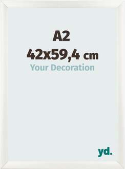 Fotolijst A2 - 42x59,4 cm - Wit Geveegd - MDF - Pisa - 42x59.4 cm
