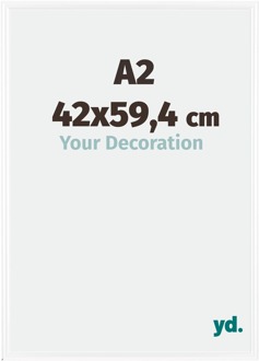 Fotolijst A2 - 42x59,4 cm - Wit Hoogglans - Kunststof - Bordeaux - 42x59.4 cm