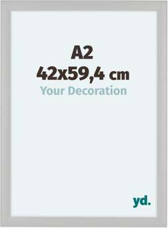 Fotolijst A2 - 42x59,4 cm - Wit - Houtnerf - MDF - Como Wit Houtnerf - 42x59.4 cm