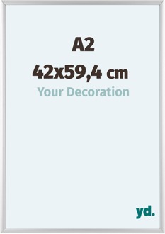 Fotolijst A2 - 42x59,4 cm - Zilver - Aluminium - Aurora Zilver Mat - 42x59.4 cm